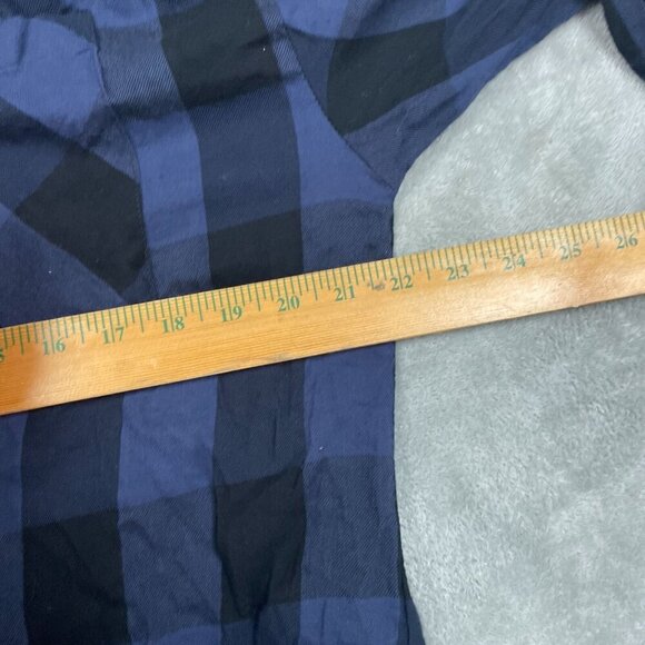 Sanctuary Blue & Black Plaid Button-Up Shirt M Cotton/Rayon Blend 6061 - Picture 5 of 8